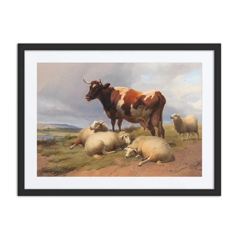 Cattle and Sheep in a Meadow
