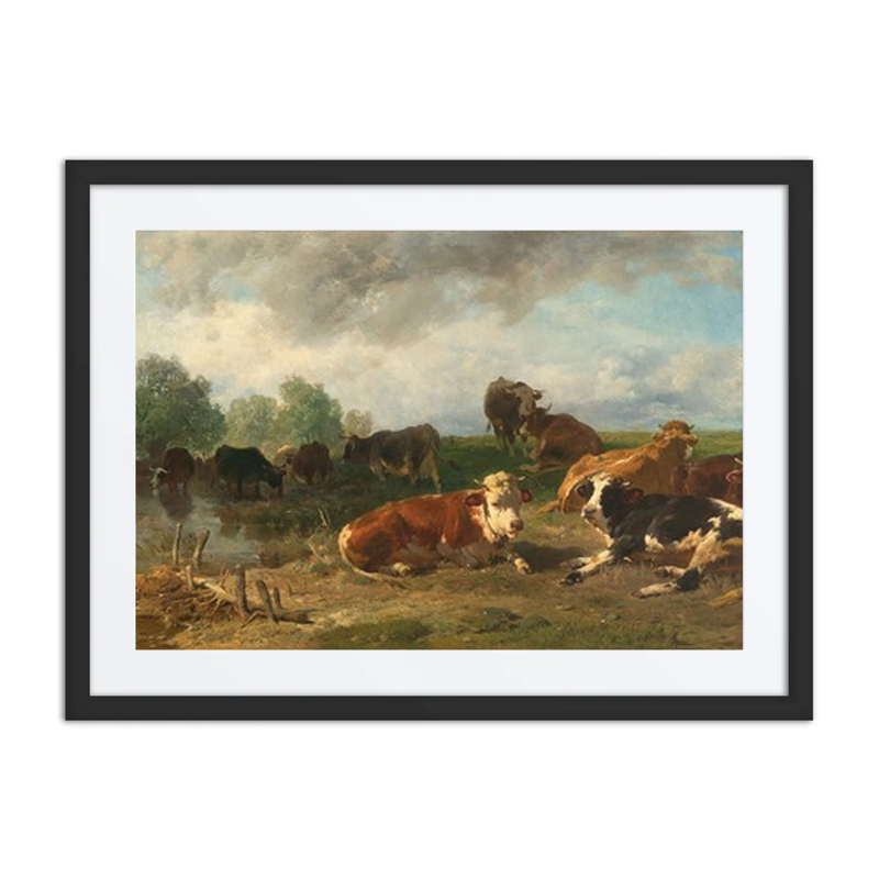 Cattle Resting on the Lakeside