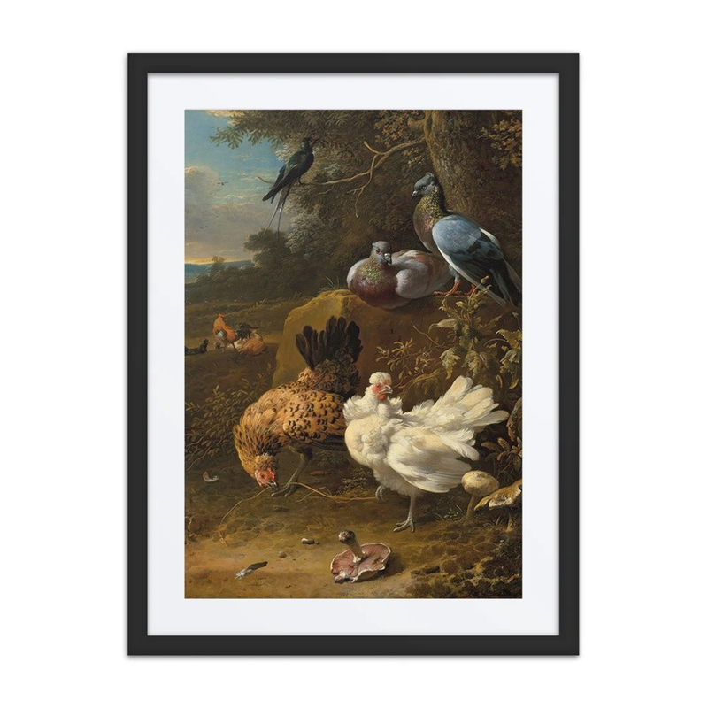 Chickens and Pigeons in a Landscape