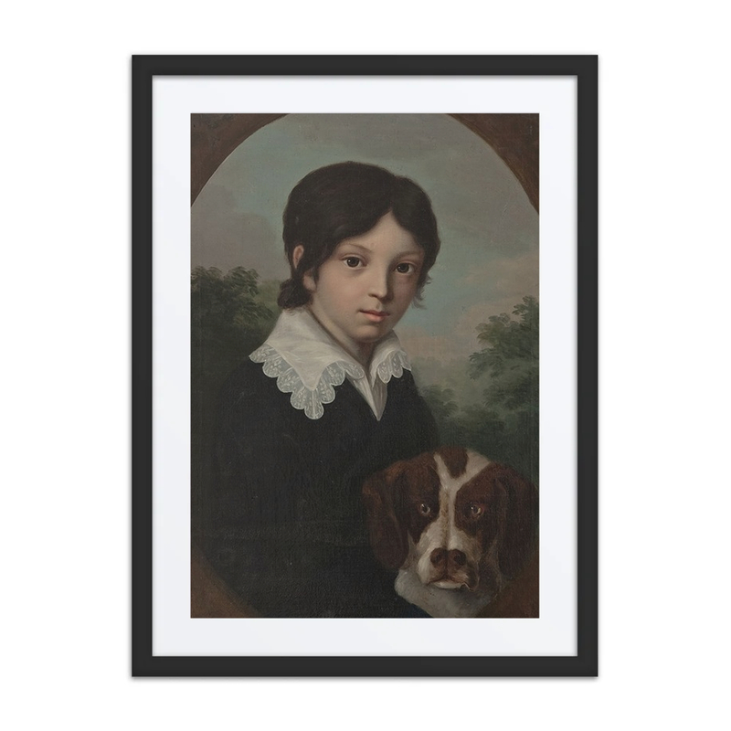 Childhood Portrait of Oleś Walicki with a Dog