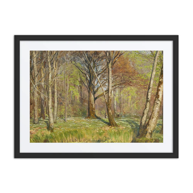 Children in the Spring Forest. the Anemones Have Bloomed