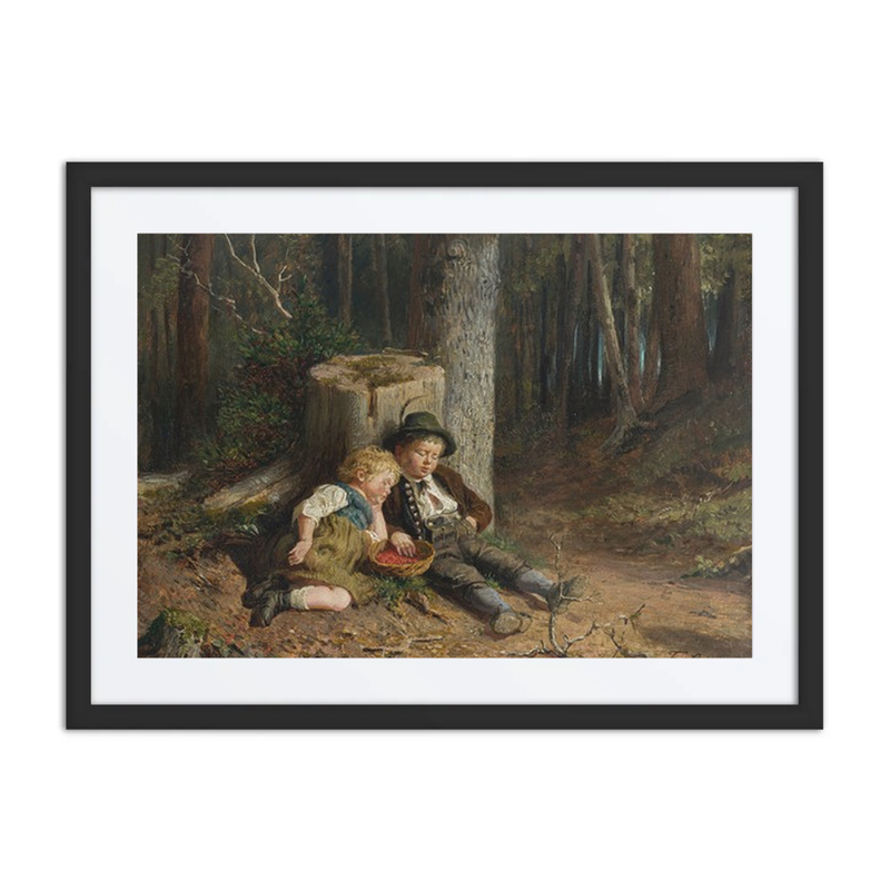 Children Sleeping After Berry Picking in a Forest