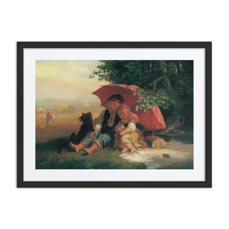 Children Under an Umbrella