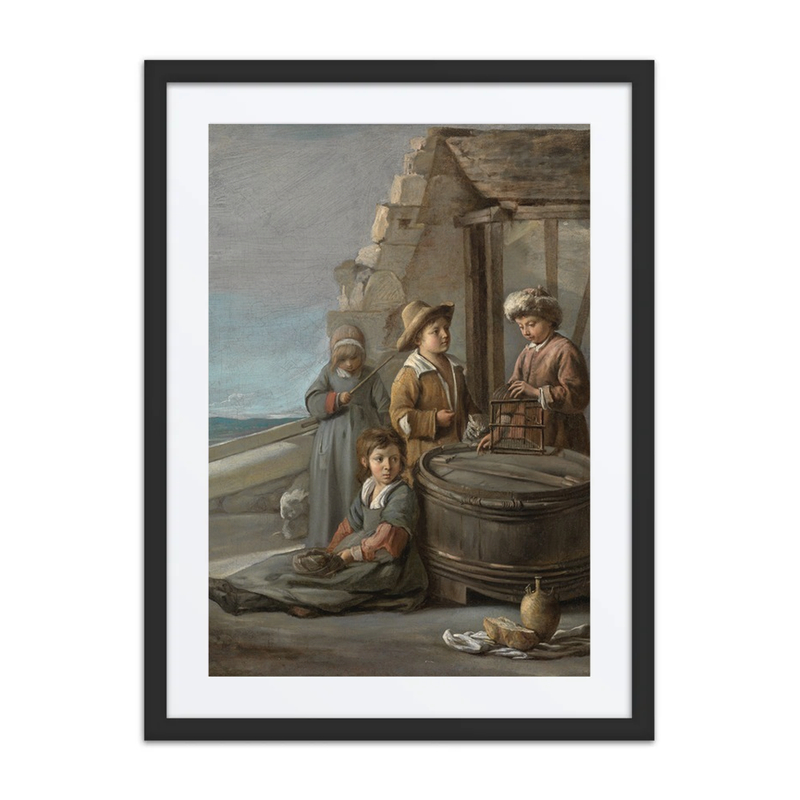 Children with Birdcage and Cat