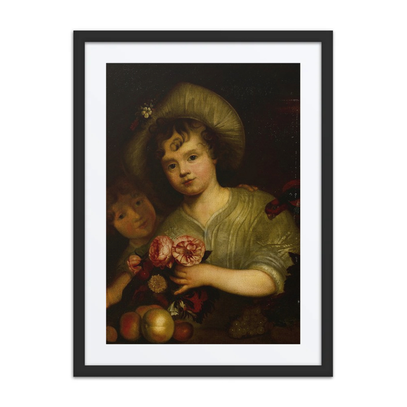 Children with Flowers, Fruit and a Parrot
