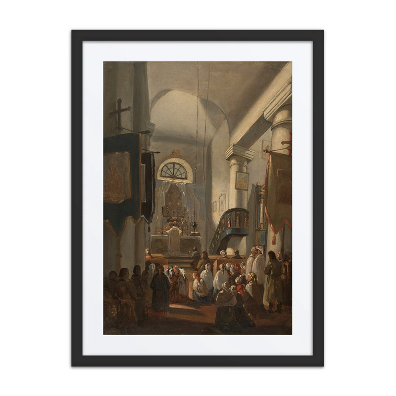 Church Interior with Congregation