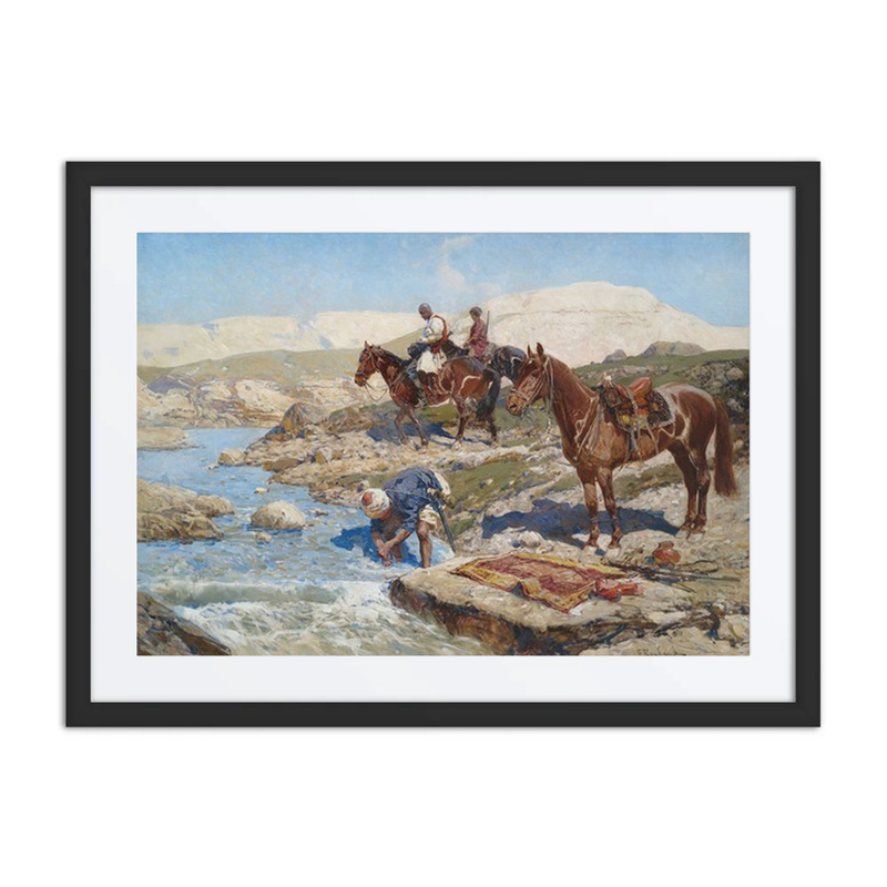 Circassian Horsemen at a River