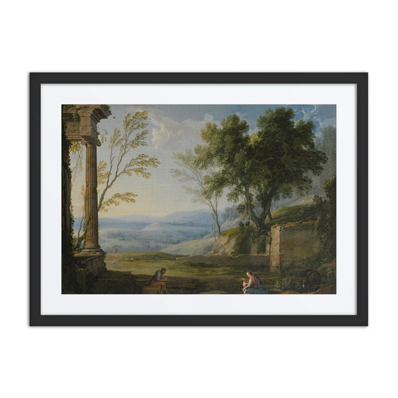 Classical Landscape with Ancient Ruins and Figures