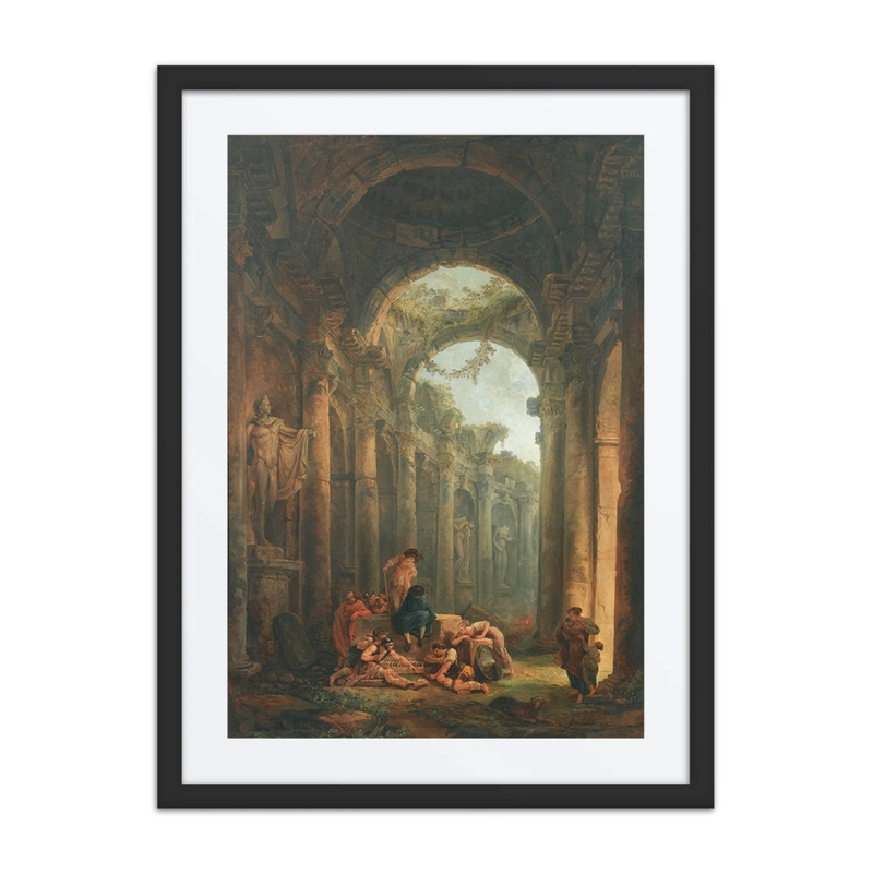 Classical Ruins with Soldiers Gambling