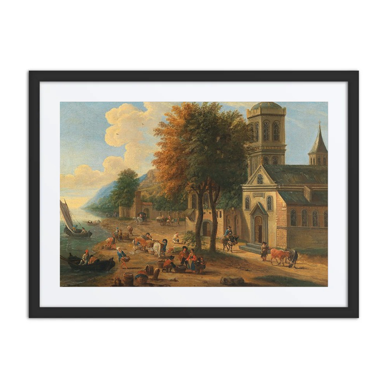 Coastal Landscape with Fishermen and Church