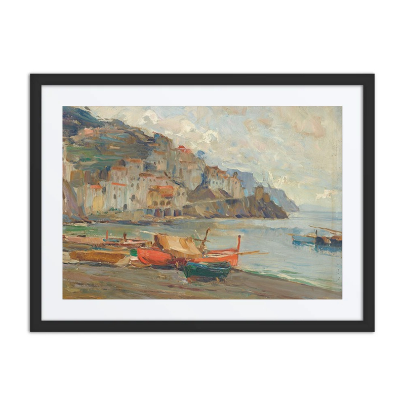 Coastal Village with Boats
