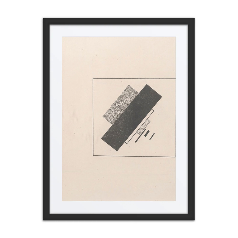Composition with Four Black, One White, and Two Grey Elements