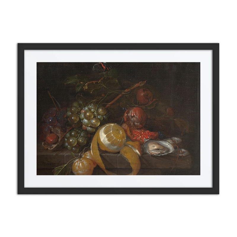 Composition with Lemon, Grapes and Oysters