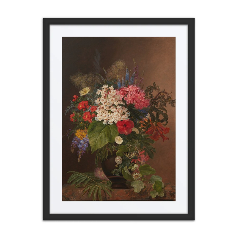 Convulvulus, Lupins, Speedwell, and Fuchsia in a Vase