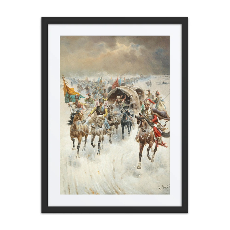 Cossack Train in Winter Landscape