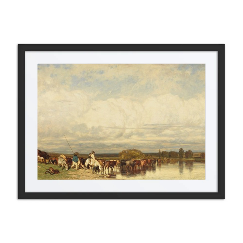 Cows Crossing a Ford