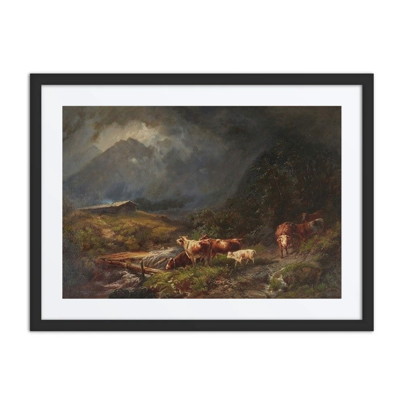 Cows in a Mountainous Landscape