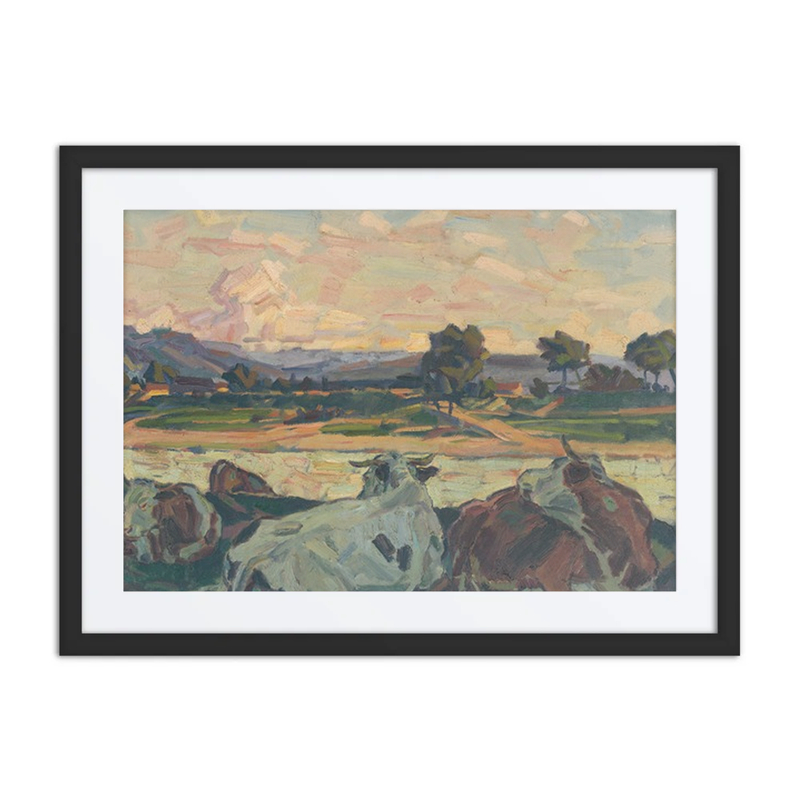 Cows on a River Bank