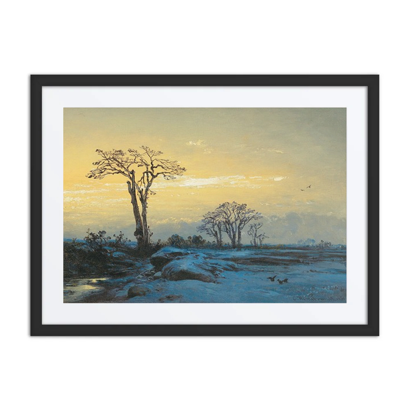Crows in Winter Landscape