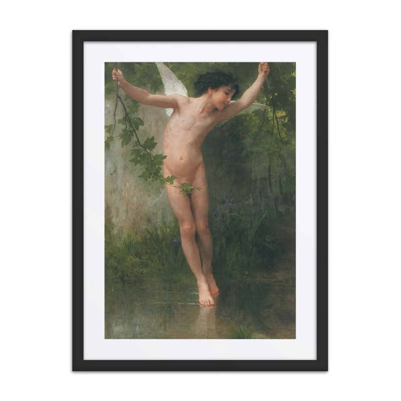 Cupid Flying over Water