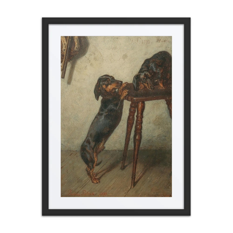 Dachshunds at a Table