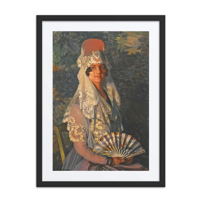 Dama Con Mantilla Y Abanico