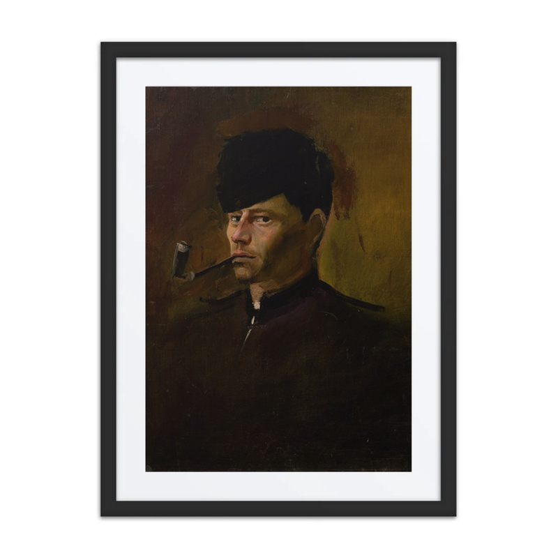 Dandy in Fur Cap with Pipe