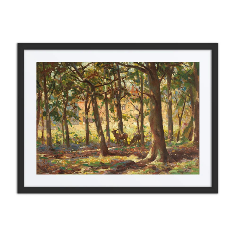Deer in a Sunlit Copse