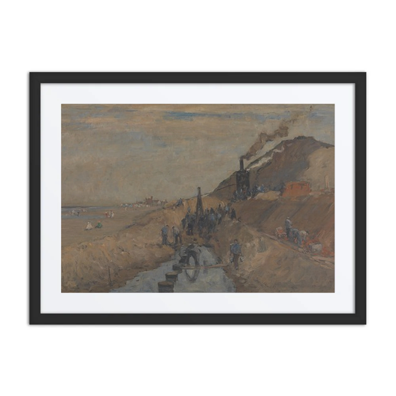 Dike Building on the Beach at Knokke