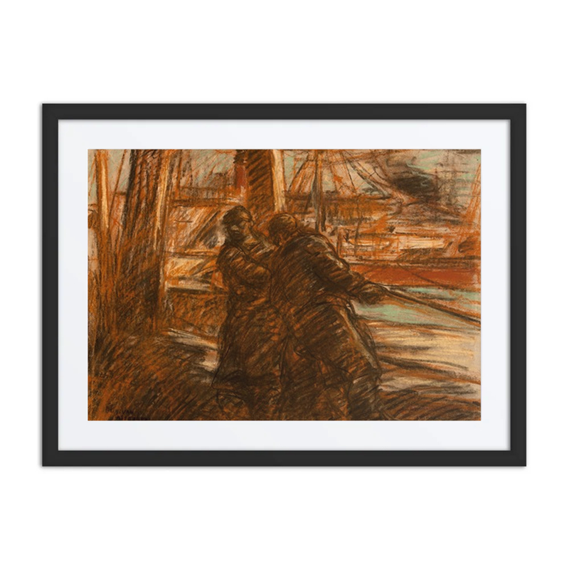 Dockworkers Mooring a Ship