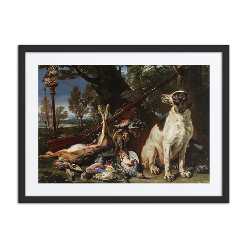 Dog, Hunting Trophies and an Owl