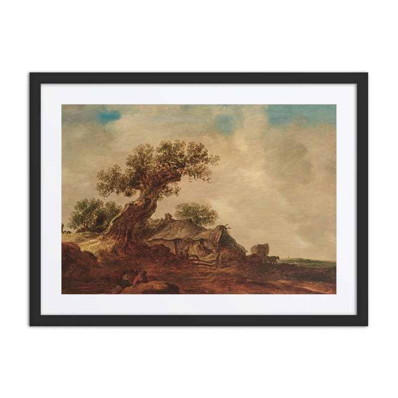 Dune Landscape with Thatched Cottage and Oak Tree