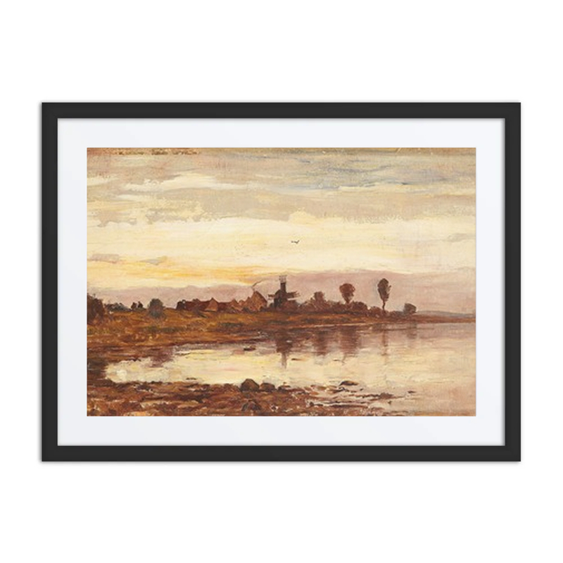 Dutch Canal Landscape with Windmill