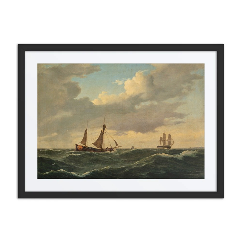 Dutch Koff and Ship of the Line in a Moderate Breeze