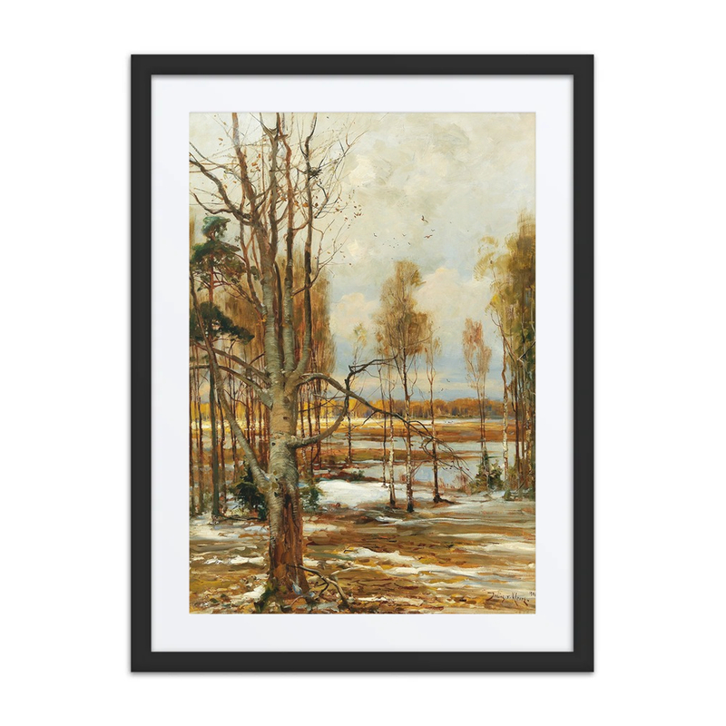 Early Spring Landscape with Beech Tree