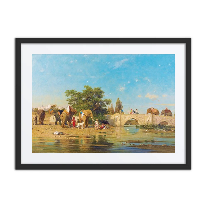 Elephants by a River