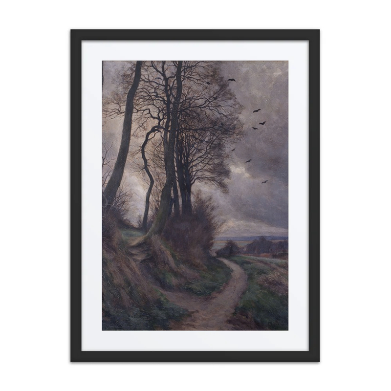 Evening Landscape with Crows