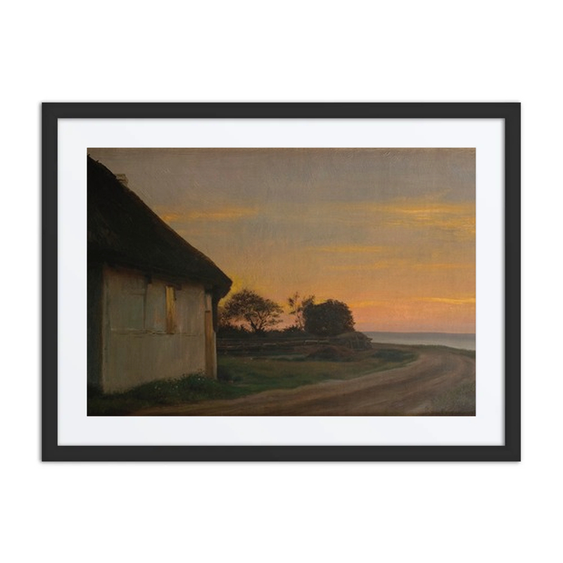 Evening Landscape with House and Garden by the Sea