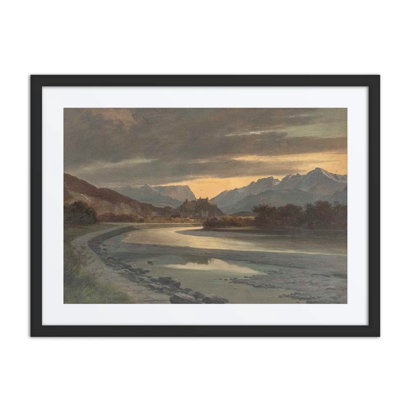 Evening Mood in Salzburg from the Salzach Bank Near Bergheim