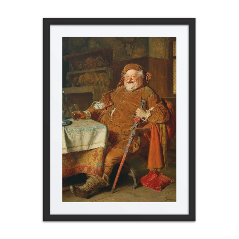 Falstaff with a Sword, Wine Jug and Glass