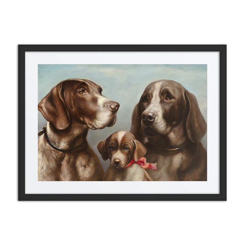 Family of German Shorthaired Pointers