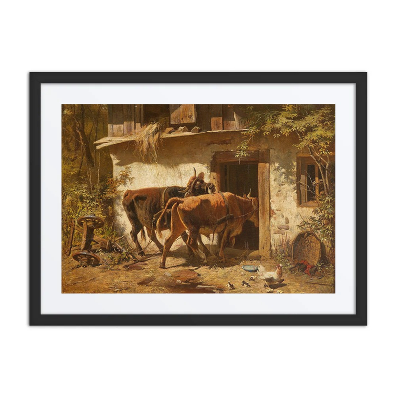 Farmyard with Ox Team
