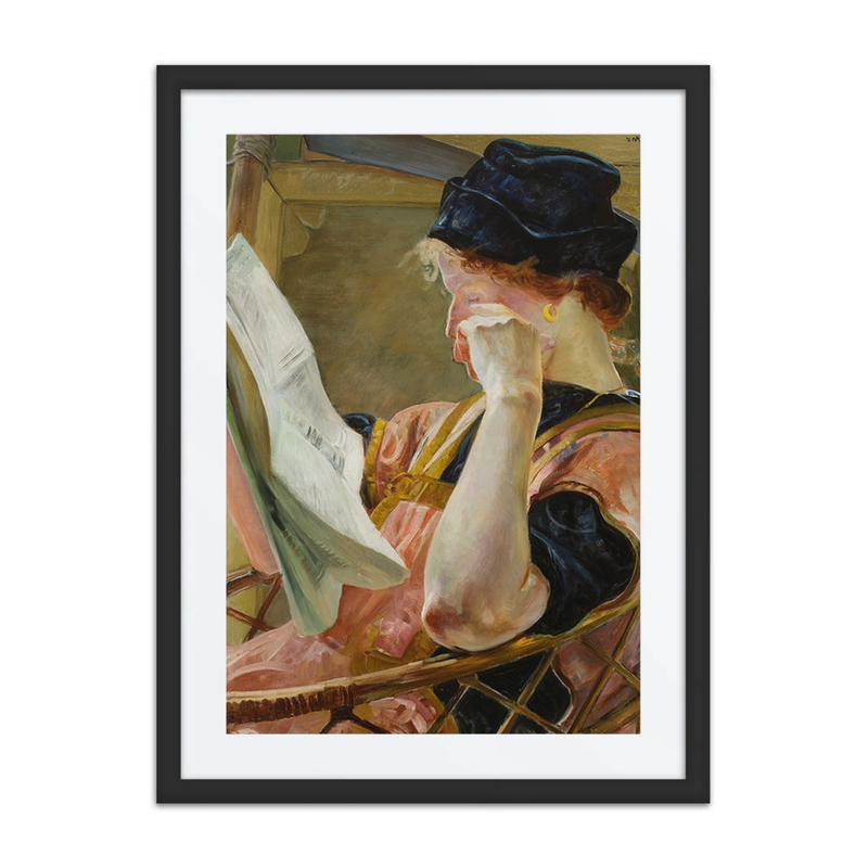 Female Model Reading Newspaper