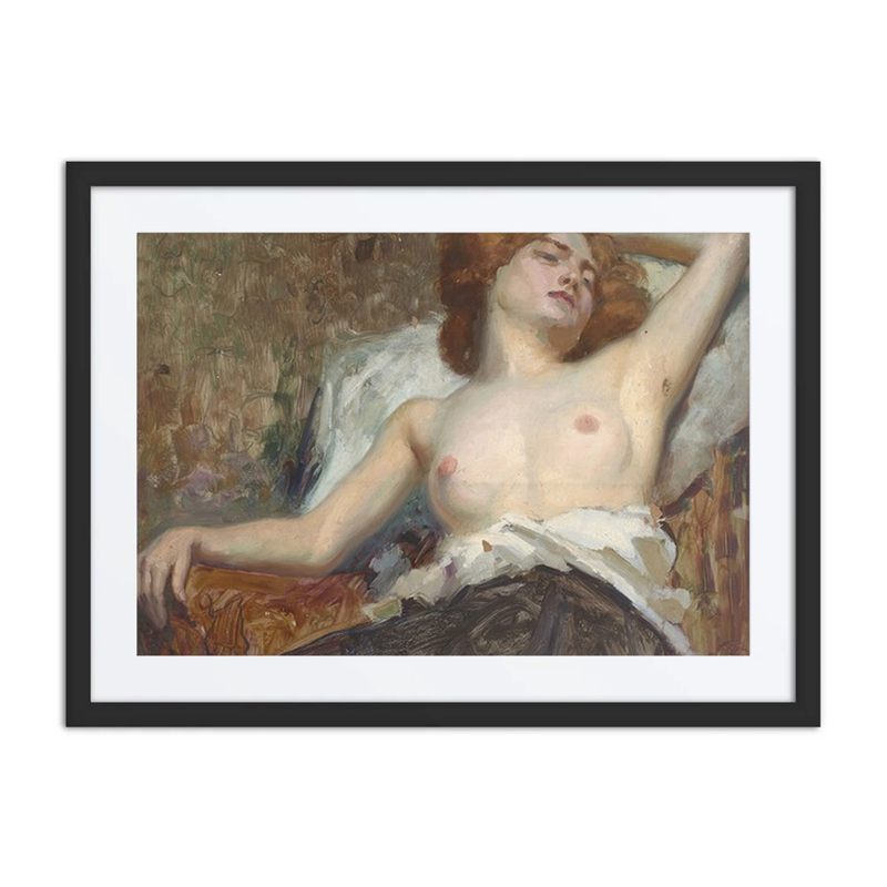 Femme au Buste Dénudé Allongée