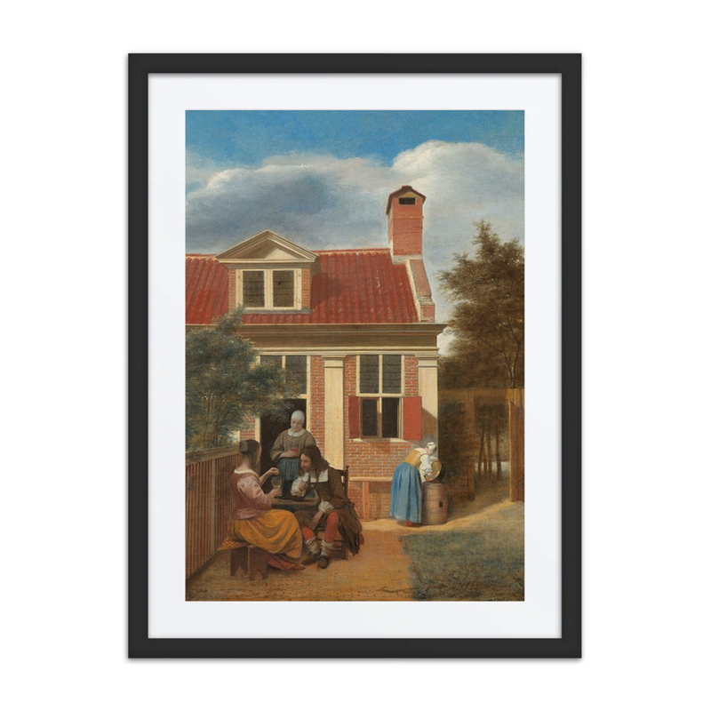 Figures in a Courtyard Behind a House