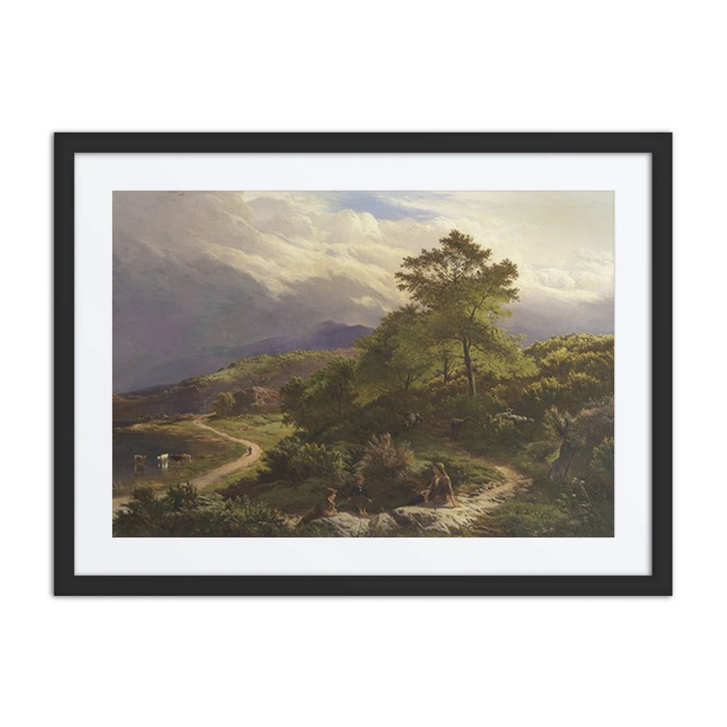 Figures Resting in a Mountain Landscape