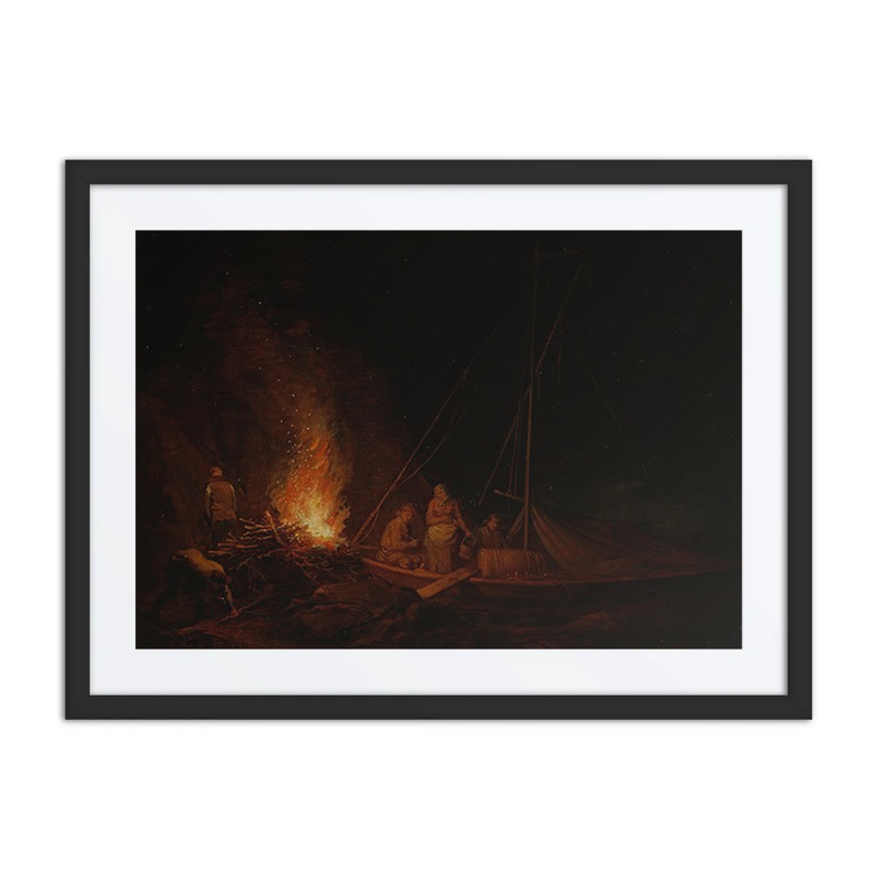 Fishermen Lighting a Campfire