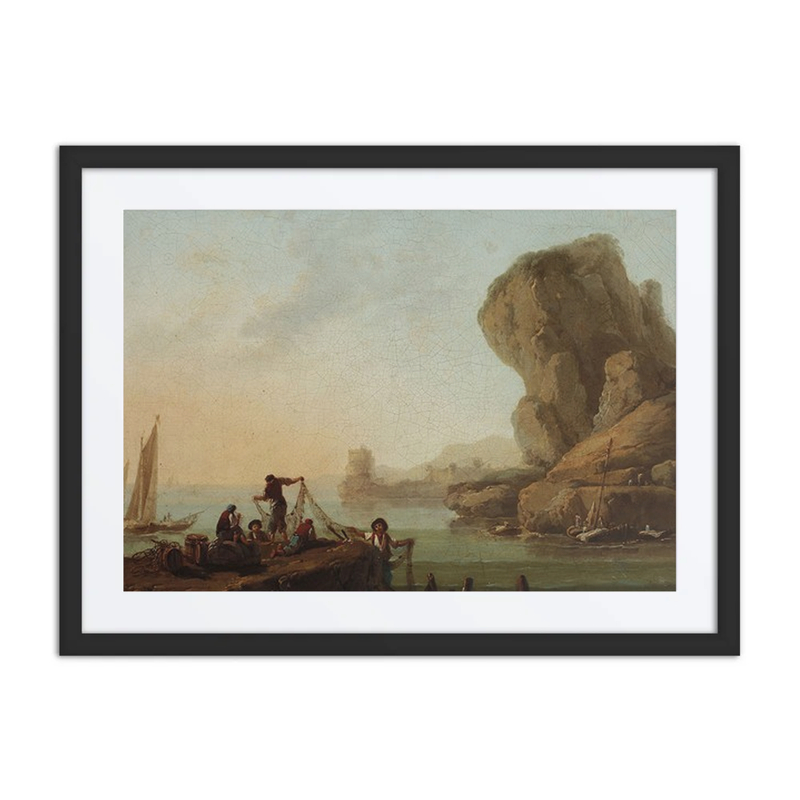 Fishermen Pulling Nets at the Seaside