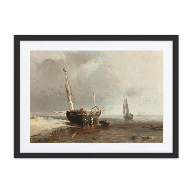 Fishing Boats on the Shore at Low Tide