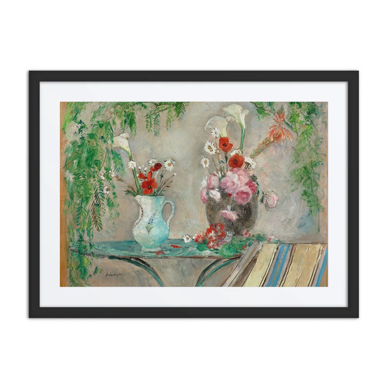 Fleurs sur une Table sur une Terrasse
